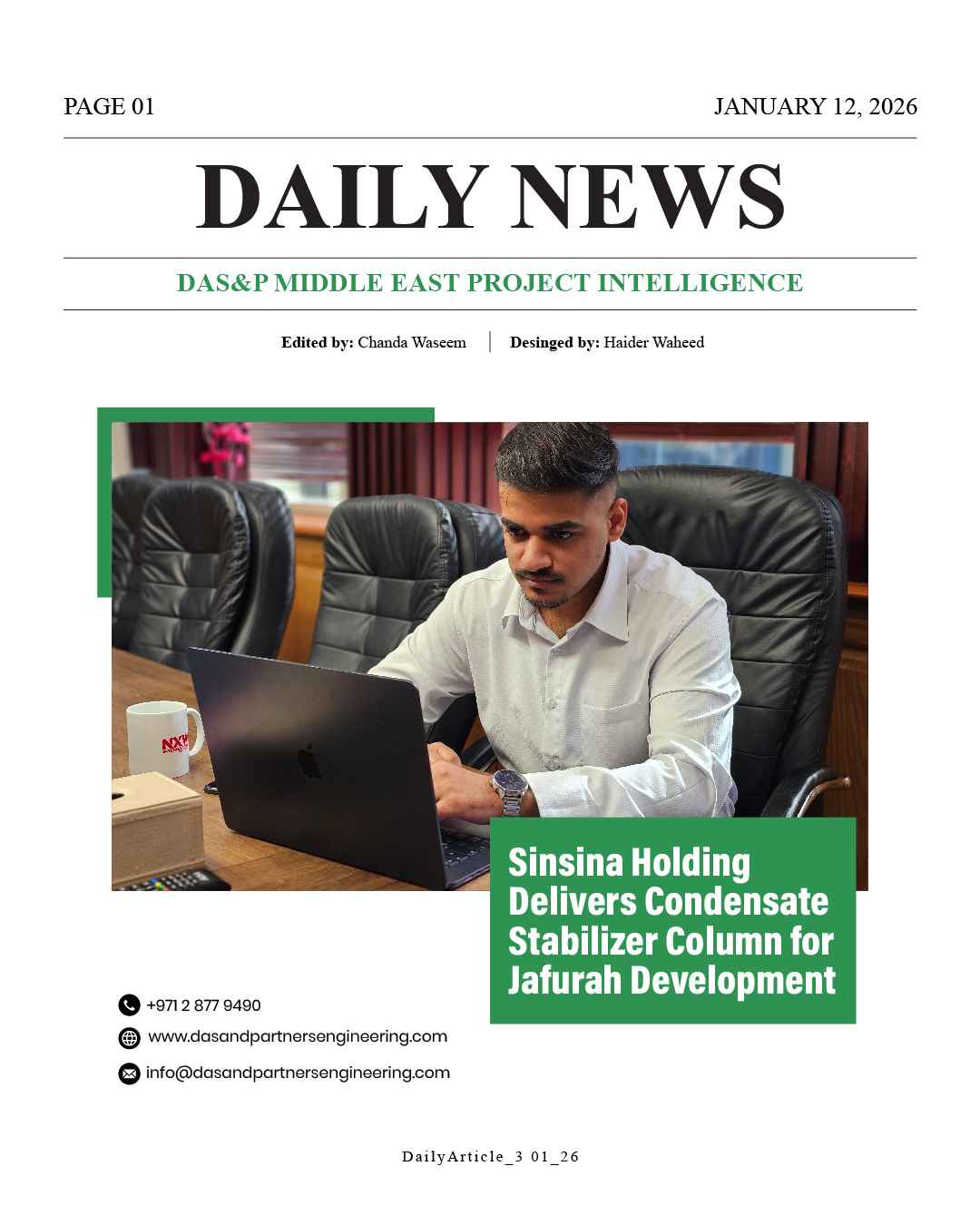 Daily News with DAS&P - 12th Jan 2026