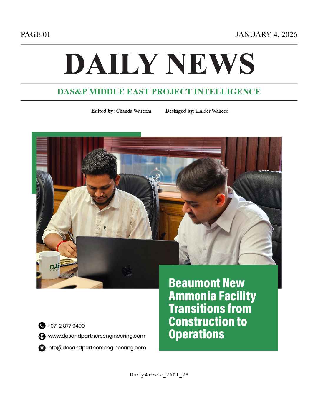 Daily News with DAS&P - 4th Jan 2026