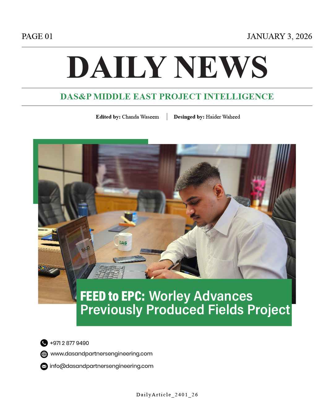 Daily News with DAS&P - 3rd Jan 2026